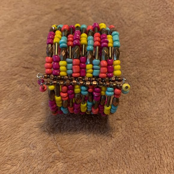 Francesca's Beaded Cuff Bracelet - Multicolor - Goes with everything! - Picture 4 of 5